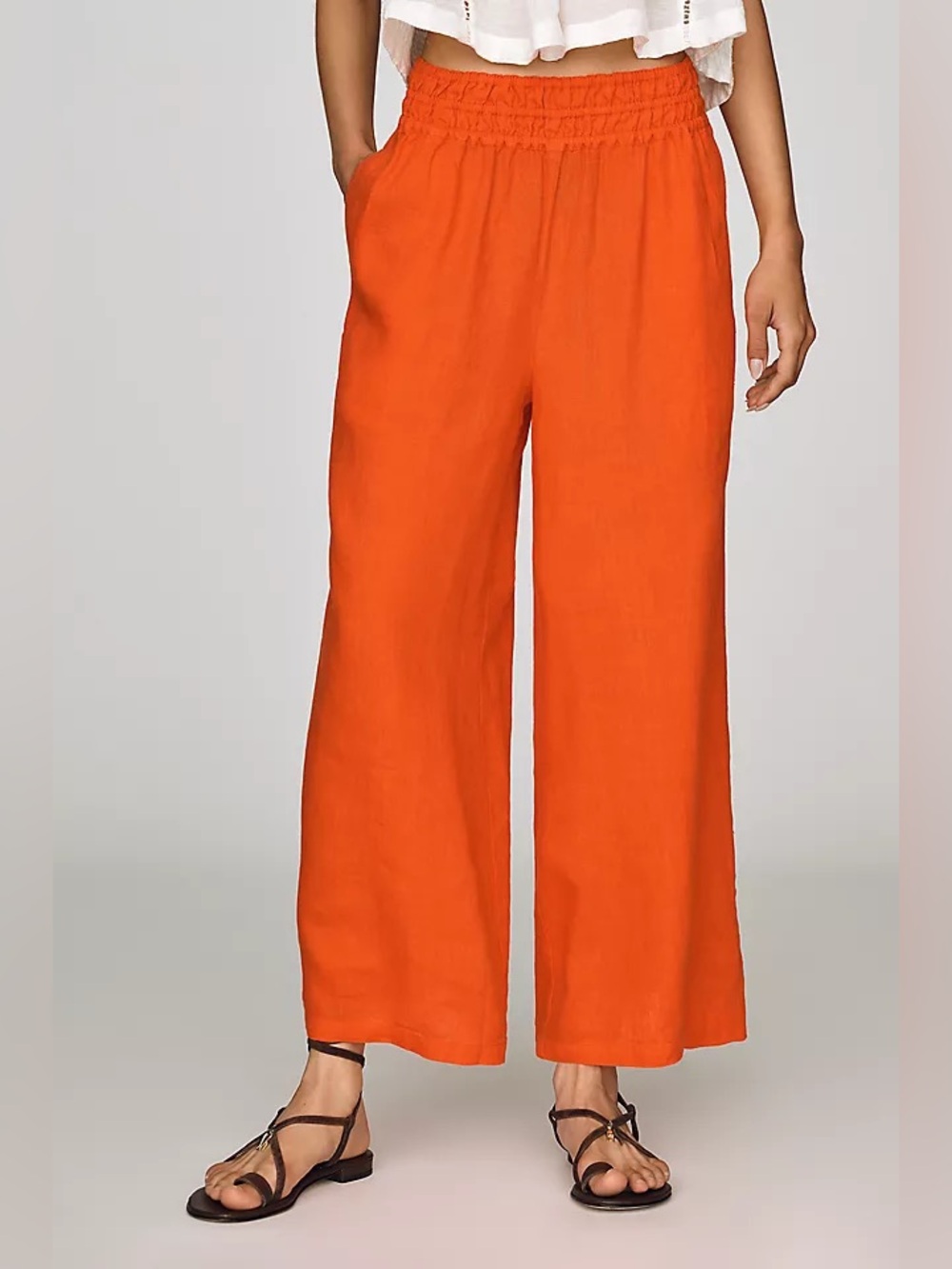 Somerset Anthropologie Orange Linen Small Pants